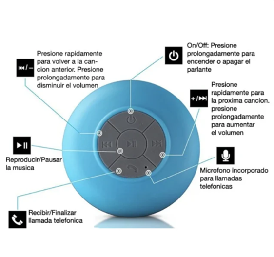 Miniatura 3 de Parlante Speaker Impermeable Ducha BTS06