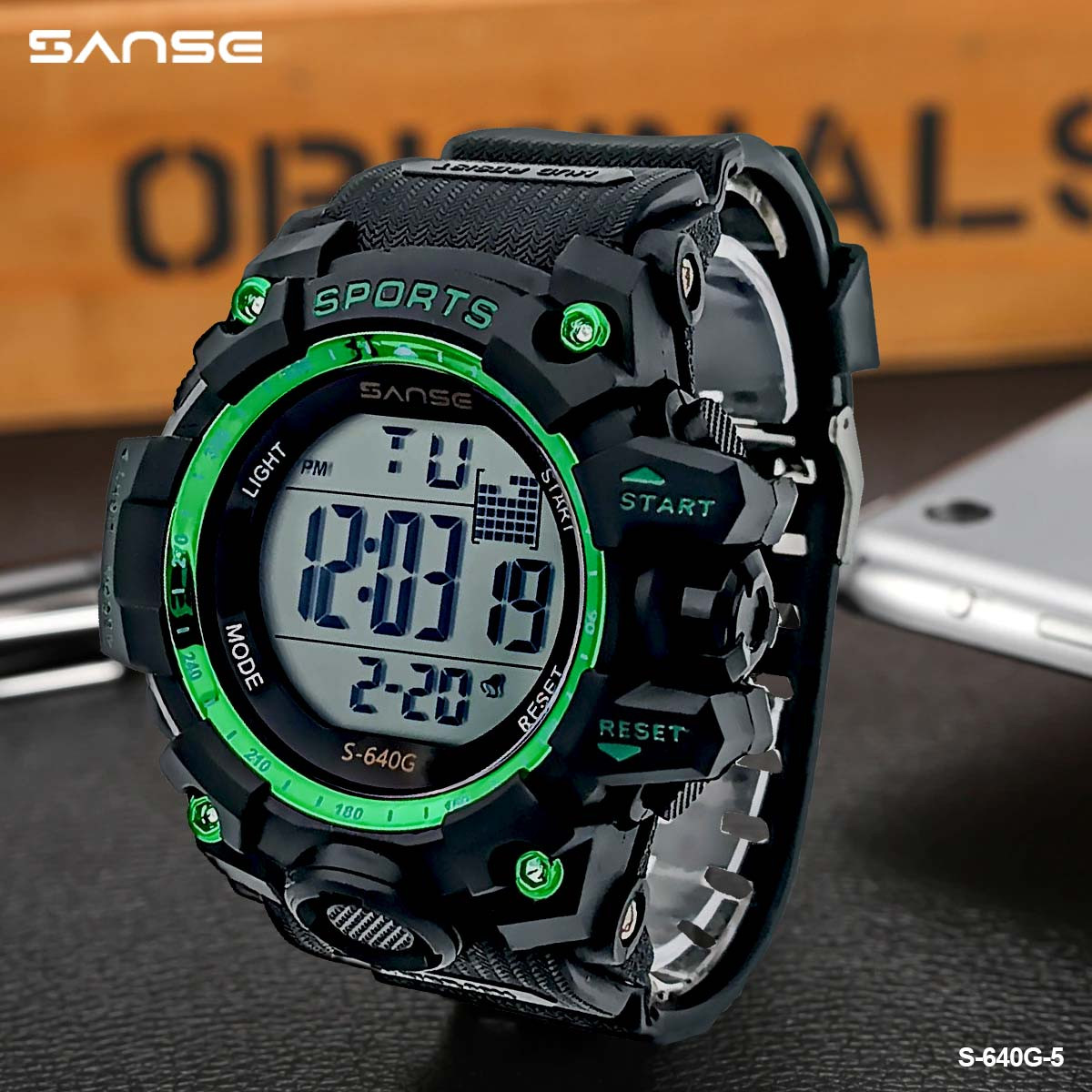 Miniatura 3 de S-640G-5 RELOJ SANSE N/VERDE  DEP HOMBRE