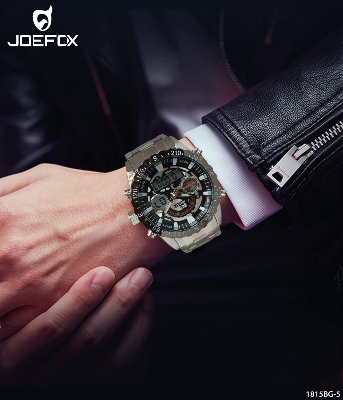 1815BG-5 RELOJ JOEFOX METAL DOBLE HORA