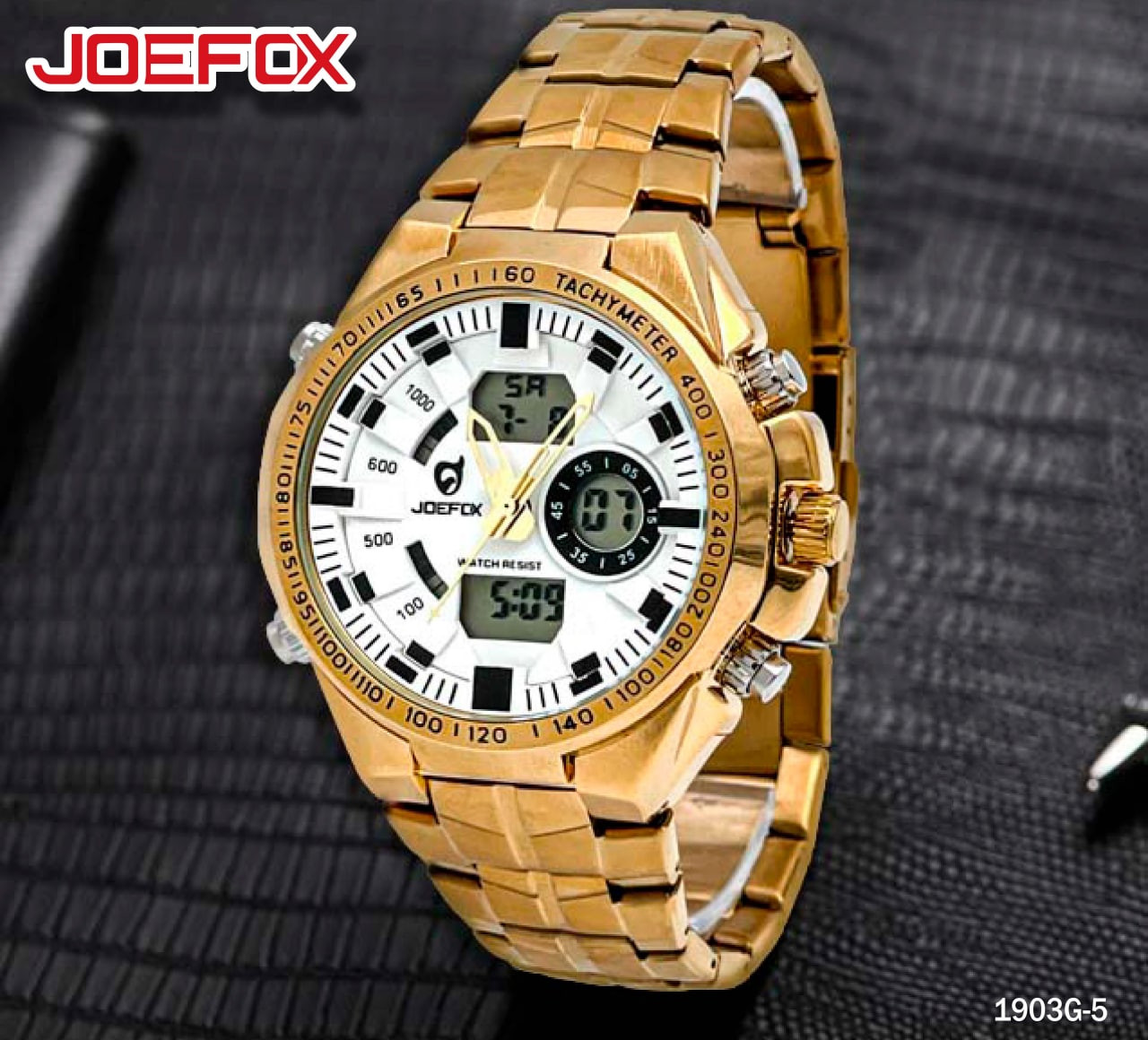 Miniatura 4 de 1903G-5 RELOJ JOEFOX DOBLE HORA DORADO