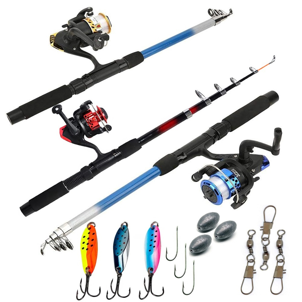 3X Combo Caña Cuchara Girador Plomada