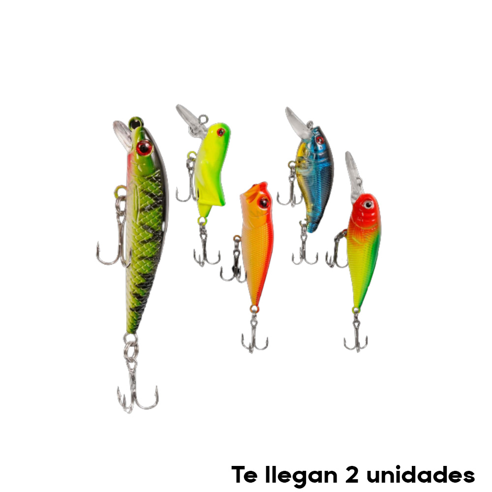 2x Señuelo Duro De Pesca Con Anzuelo