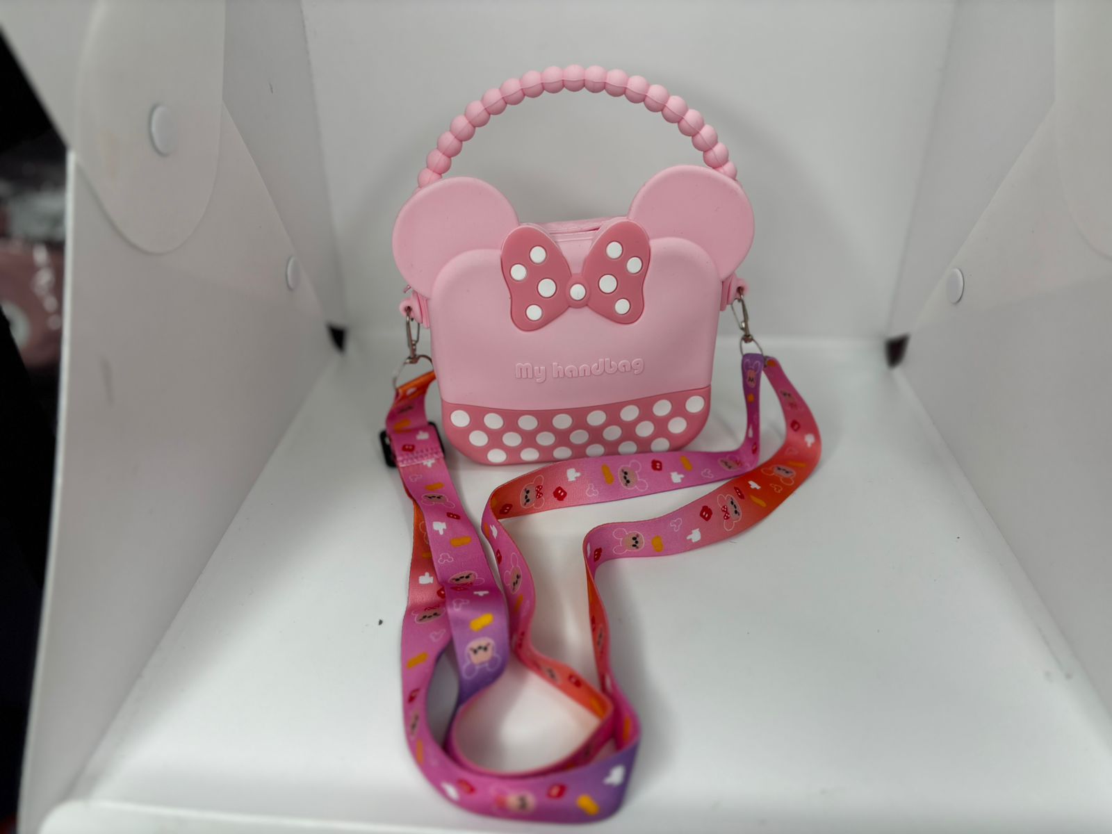 BOLSO PEQUEÑO DISEÑO MINNIE ROSADO