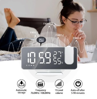 Miniatura 3 de Reloj despertador Digital con proyección