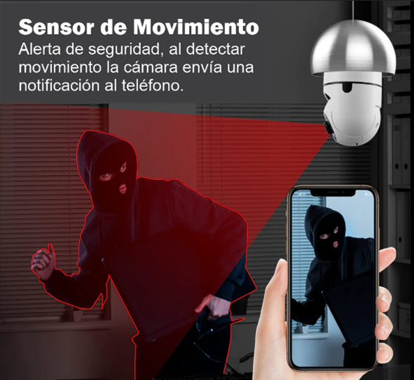 Miniatura 5 de Cámara De Seguridad IP Wifi Bombillo 360