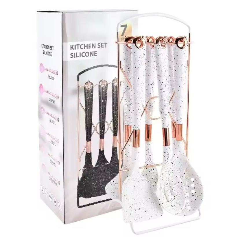 Set Utensilio X 7 Piezas Marmolizado