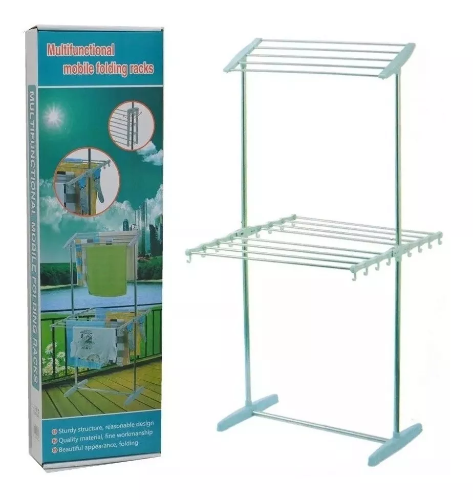 Miniatura 2 de TENDEDERO DE ROPA 2 NIVELES PLEGABLE