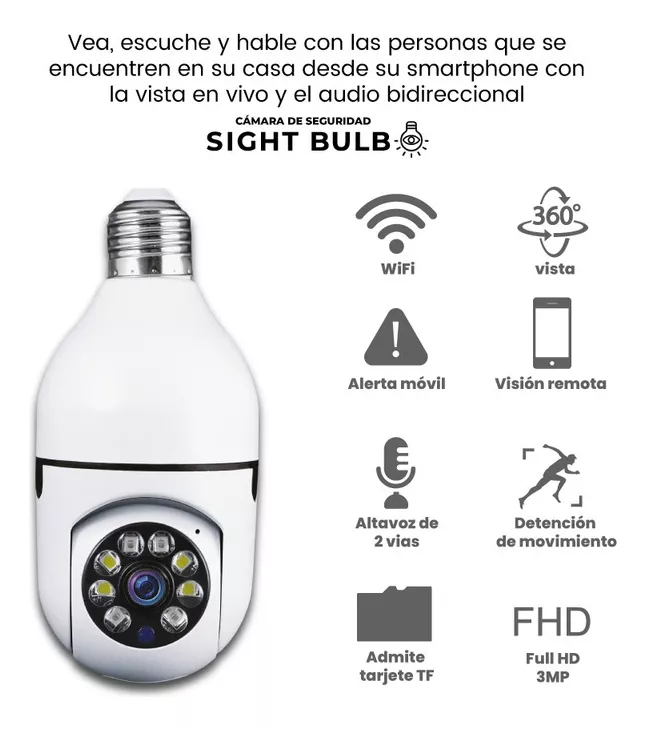 Miniatura 3 de CÁMARA BOMBILLO SEGURIDAD 360 WIFI