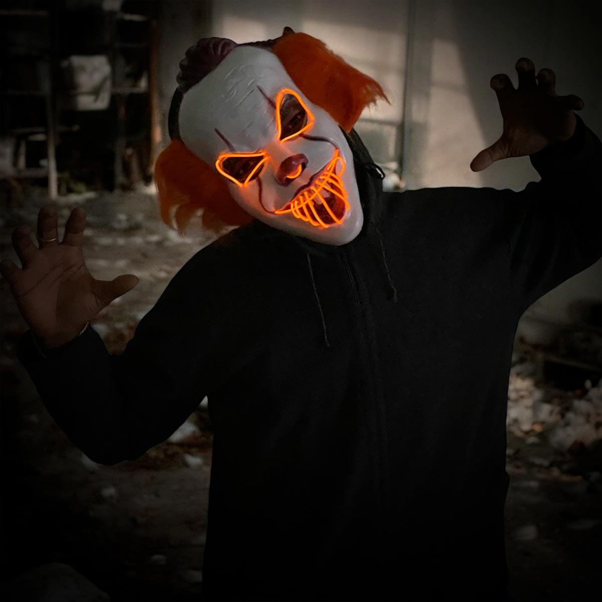 Miniatura 2 de Mascara Payaso It Led Luz Neon MSHW3LED3