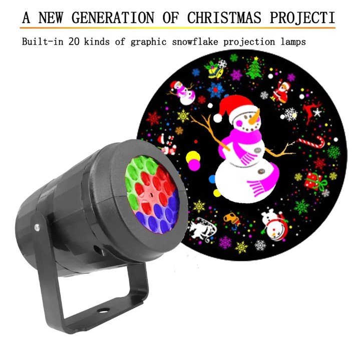 Mini Proyector Led Con Temática Navideña