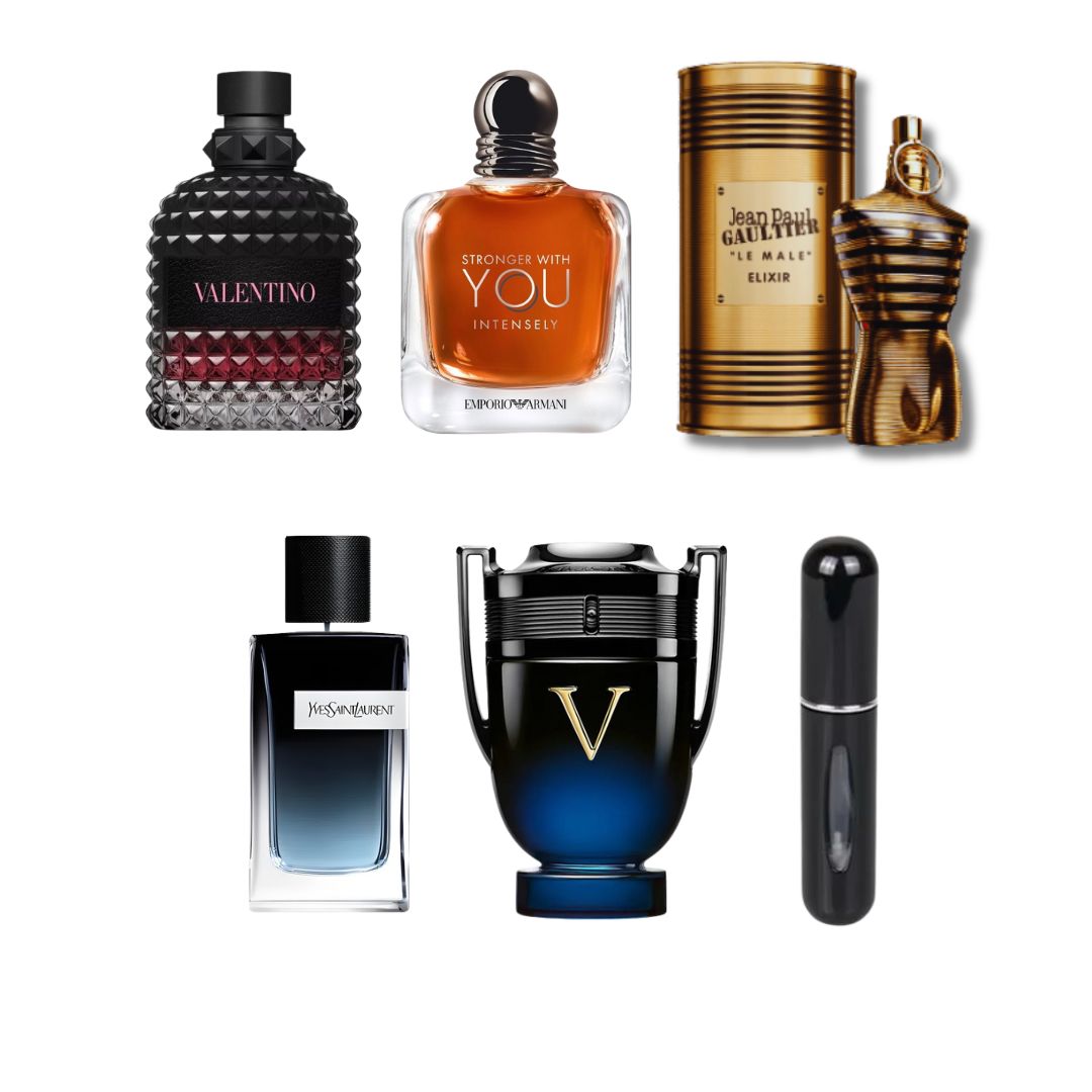 PERFUMES THE GOLDEN 5 UNID + 1 PERFUMERO