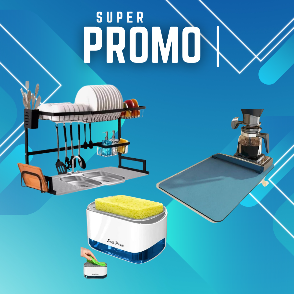 Miniatura 4 de Combo escurridor65cm + Tapete + Jabonera