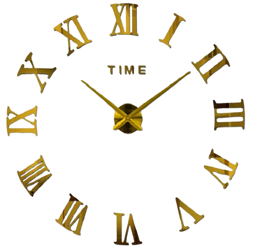RELOJ 3D MINI 50X50CM COLOR DORADO