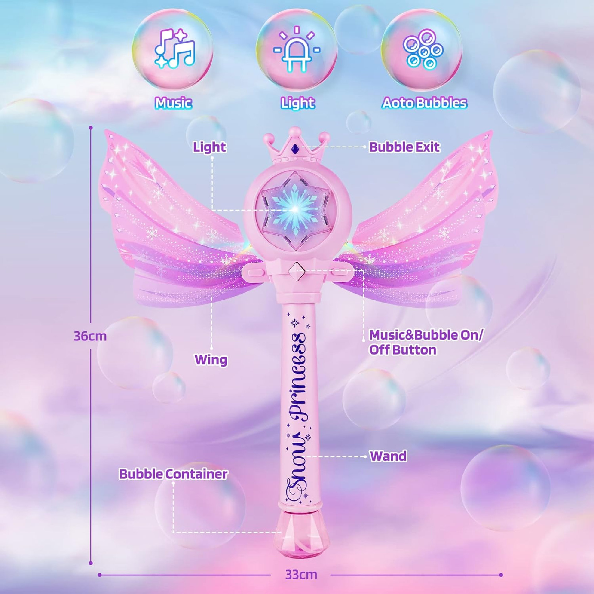 Miniatura 5 de Juguete Varita Mágica Princesa Burbujeo