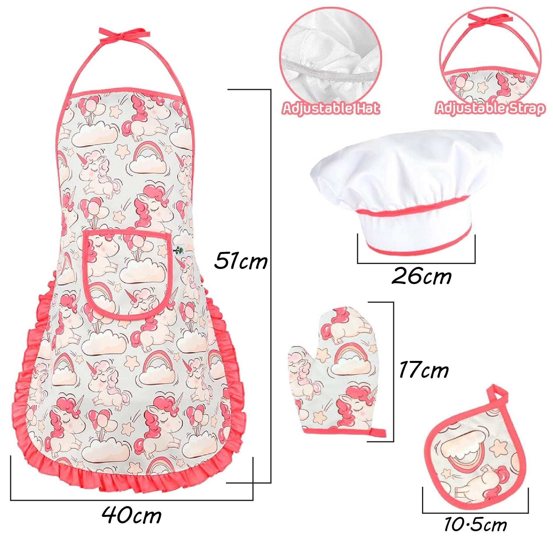 Miniatura 3 de Kit Repostería Niños Delantal Gorro 26pz