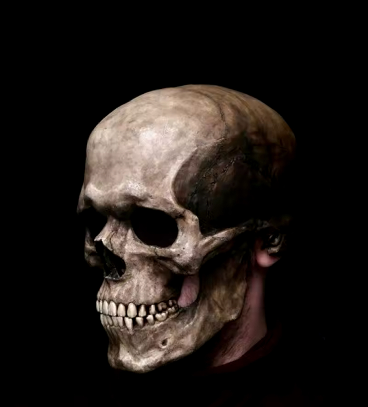 Máscara calavera mandíbula movimiento