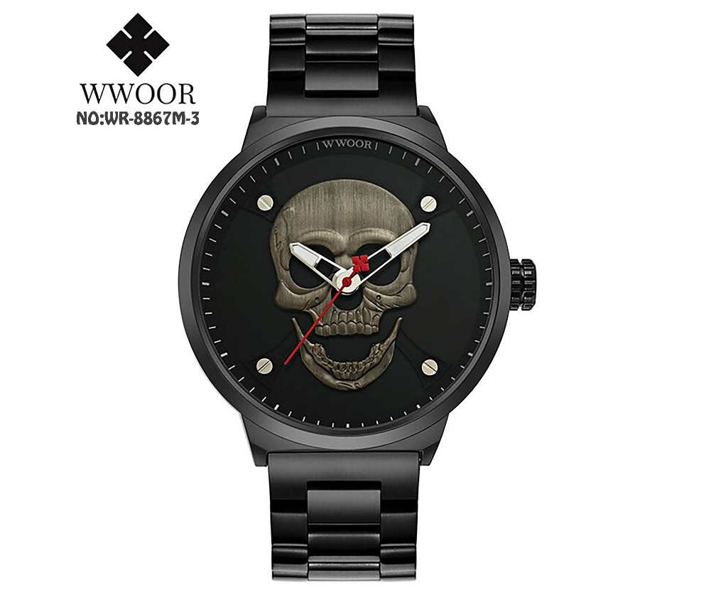 NO:WR-8867M-3RELOJ WWOOR CALAVERA PLATA