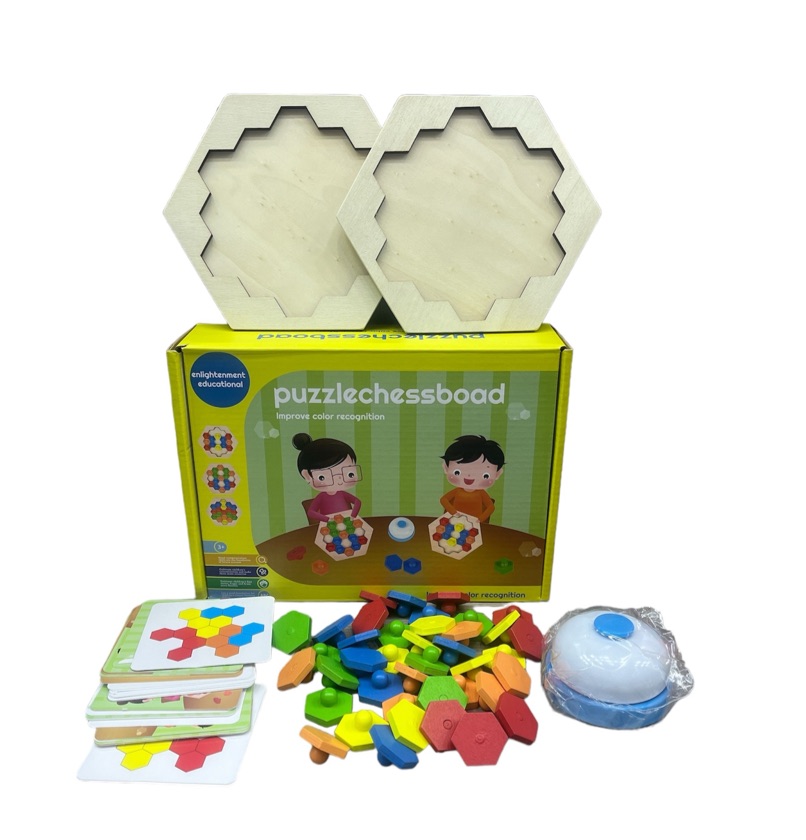 Miniatura 2 de Rompecabezas exagonal madera niños