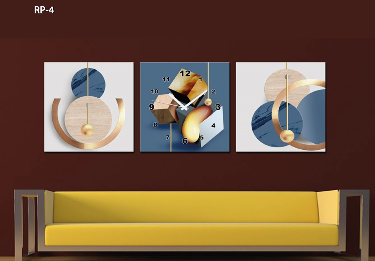 RP-4 RELOJ PARED ESTILO POLIPTICO 3 PIEZ