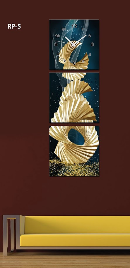 RP-5 RELOJ PARED ESTILO POLIPTICO 3 PIEZ