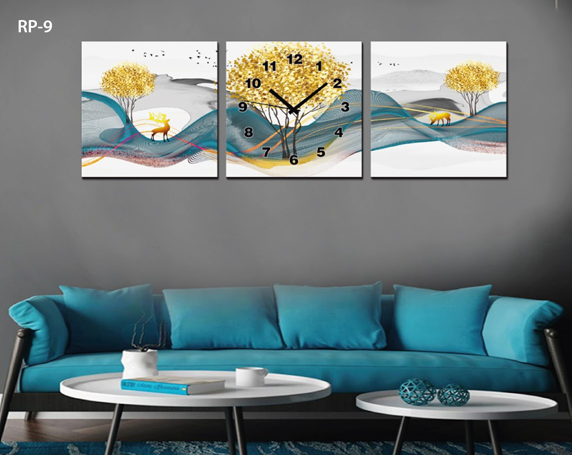 RP-9 RELOJ PARED ESTILO POLIPTICO 3 PIEZ