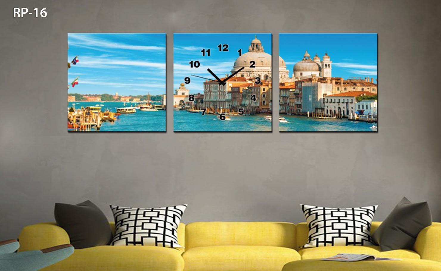 RP-16 RELOJ PARED ESTILO POLIPTICO 3 PIE