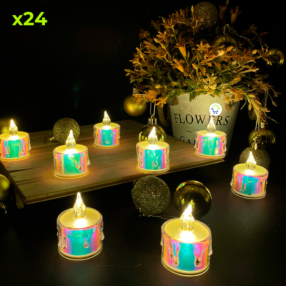 Velas LED Pequeñas Navidad x24