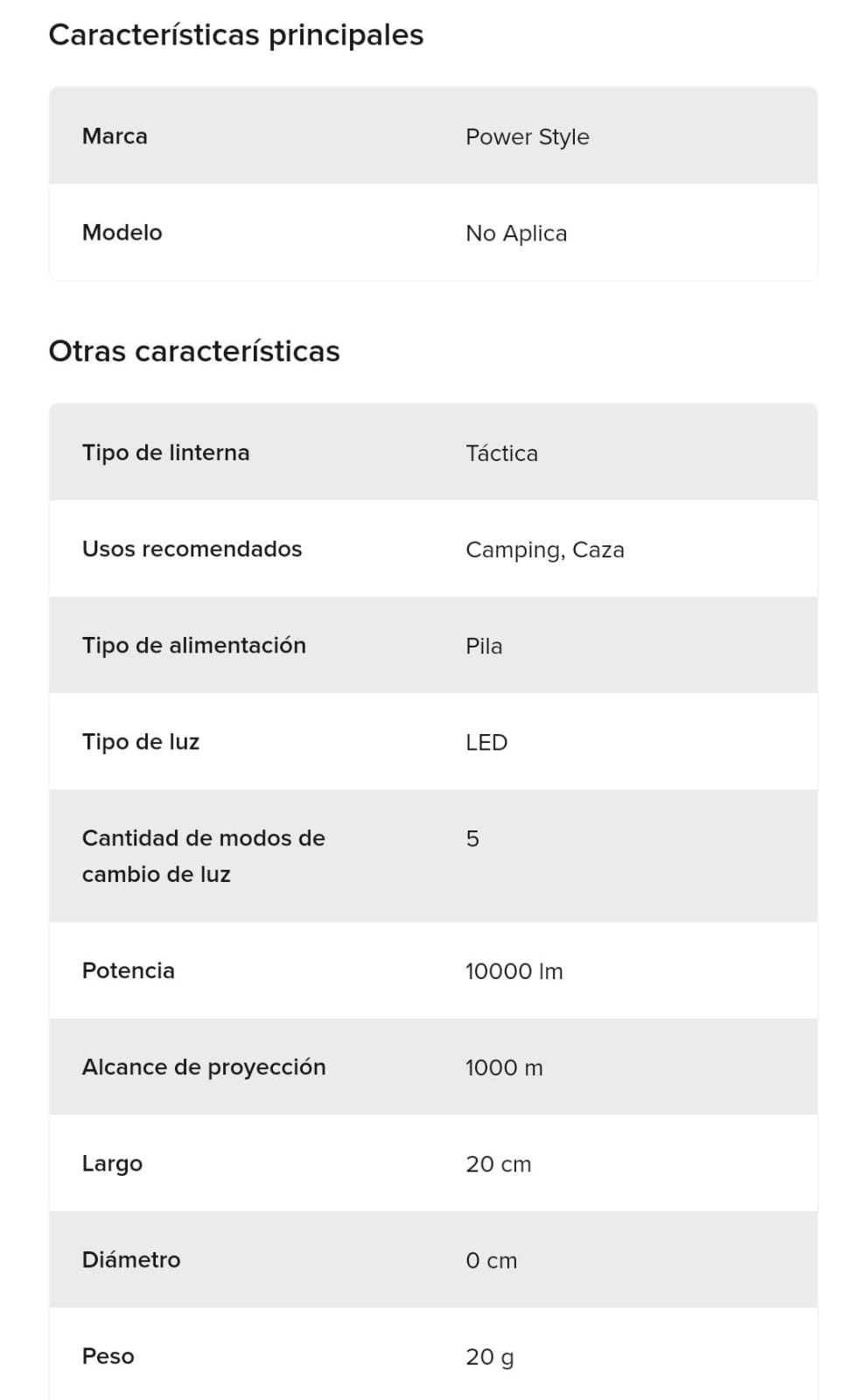 Miniatura 6 de LINTERNA LARGO ALCANCE