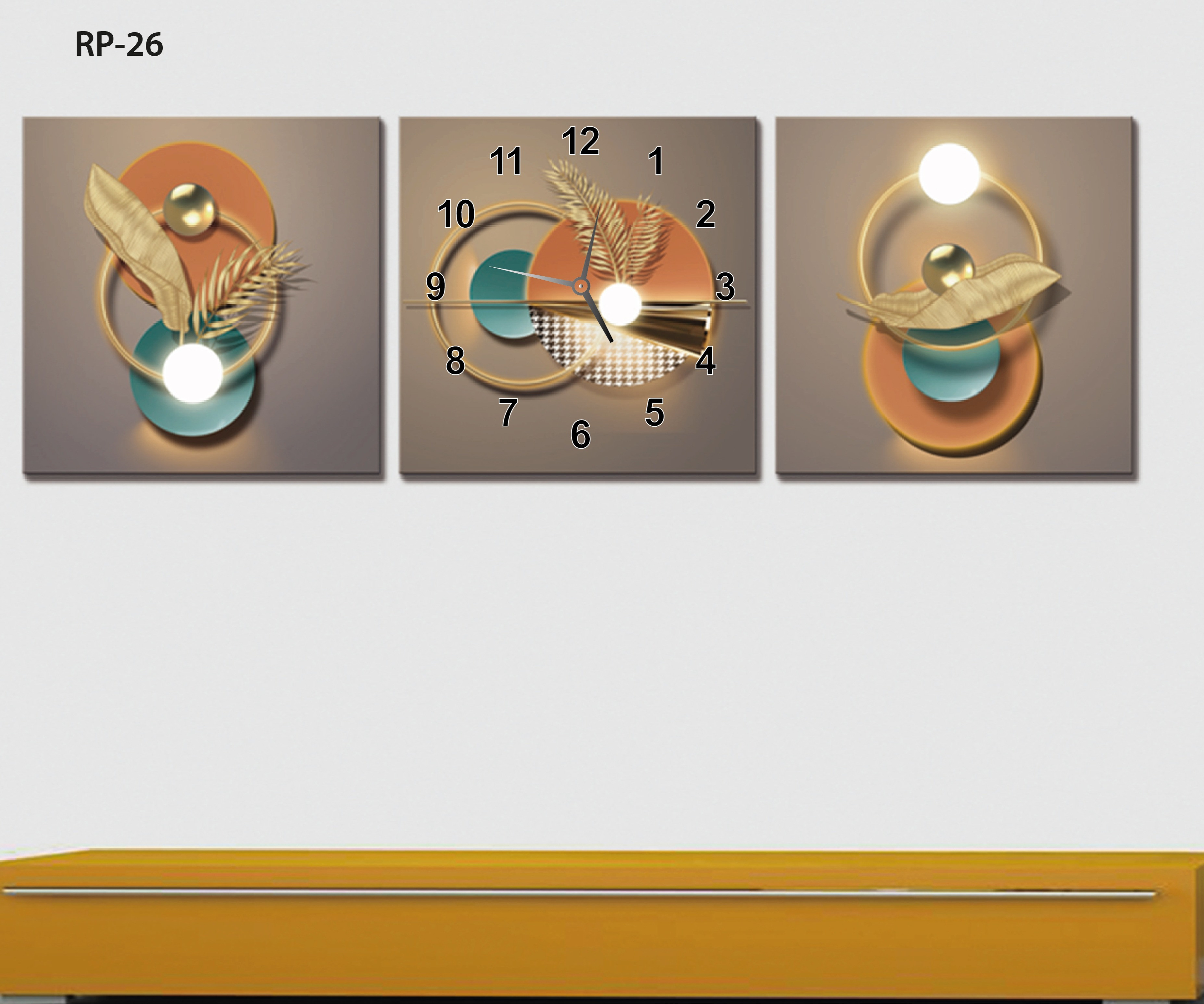 RP-26 RELOJ PARED ESTILO POLIPTICO 3 PIE