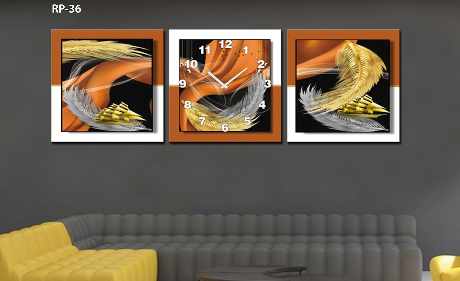 RP-36 RELOJ PARED ESTILO POLIPTICO 3 PIE