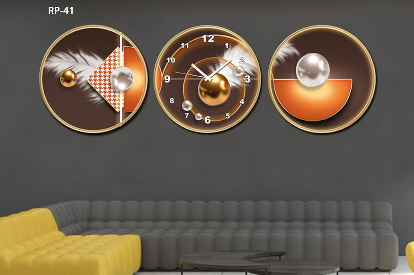 RP-41 RELOJ PARED ESTILO POLIPTICO 3 PIE