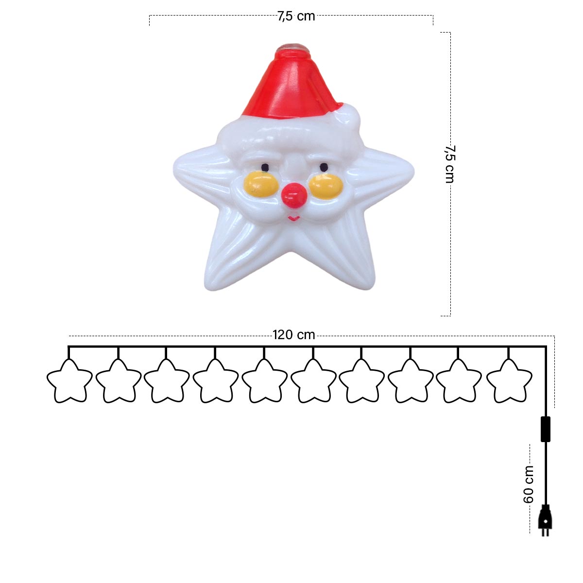 Miniatura 2 de Guirnalda LED Navidad Papa Noel S4044