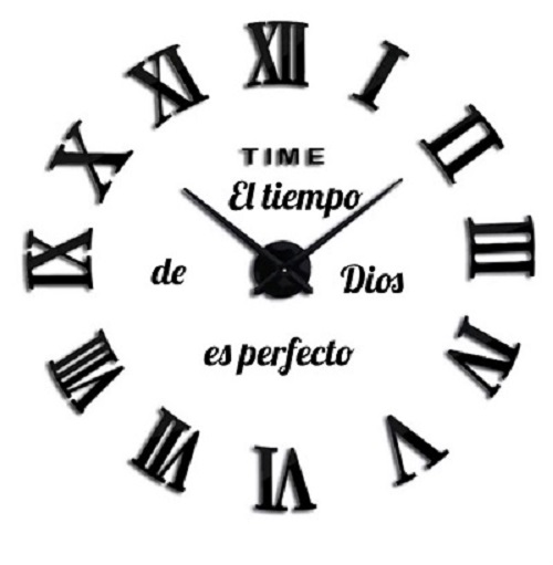 RELOJ MINI 50X50CM + FRASE COLOR NEGRO