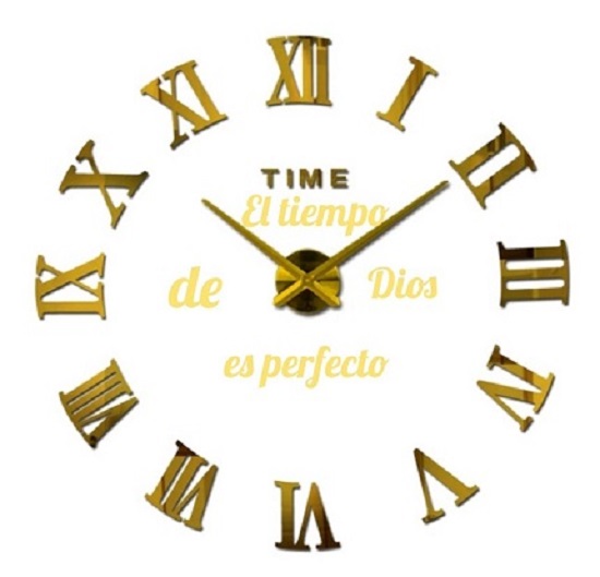 RELOJ MINI 50X50CM + FRASE DORADA