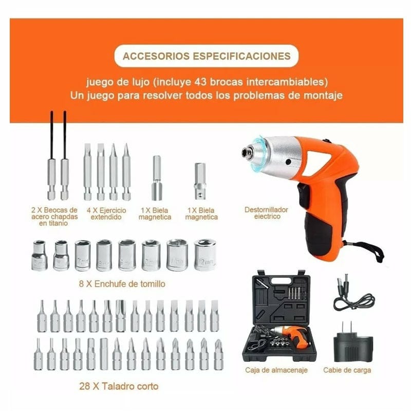 Miniatura 3 de Destornillador de 45 Piezas Electrico