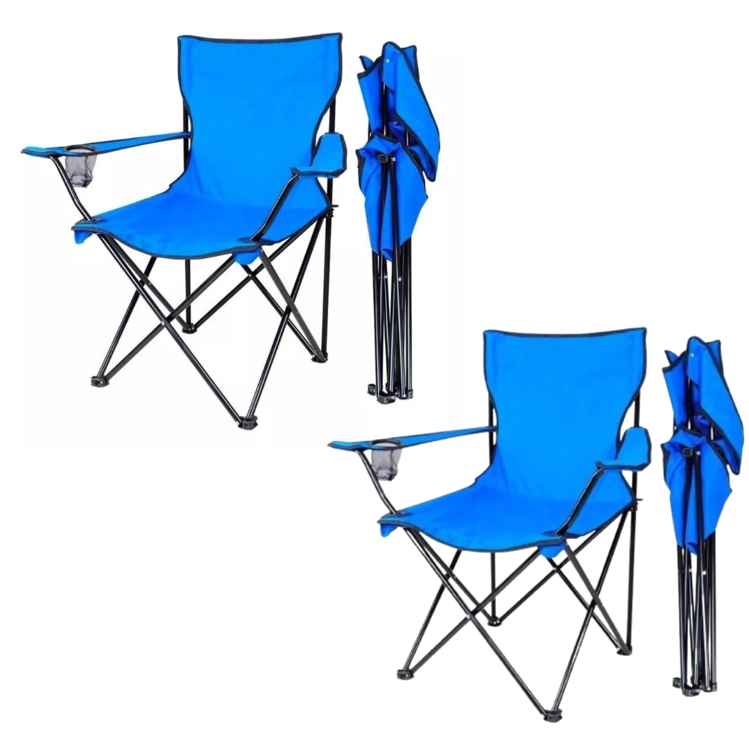 Silla Plegable Con Portavasos Camping x2
