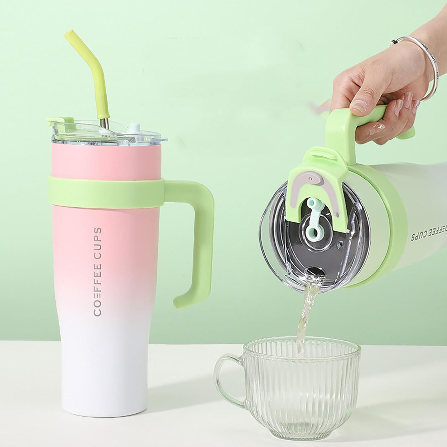 Vista 8 de Vaso Termino De Acero Inoxidable 1200ML - color: Azul Degrade