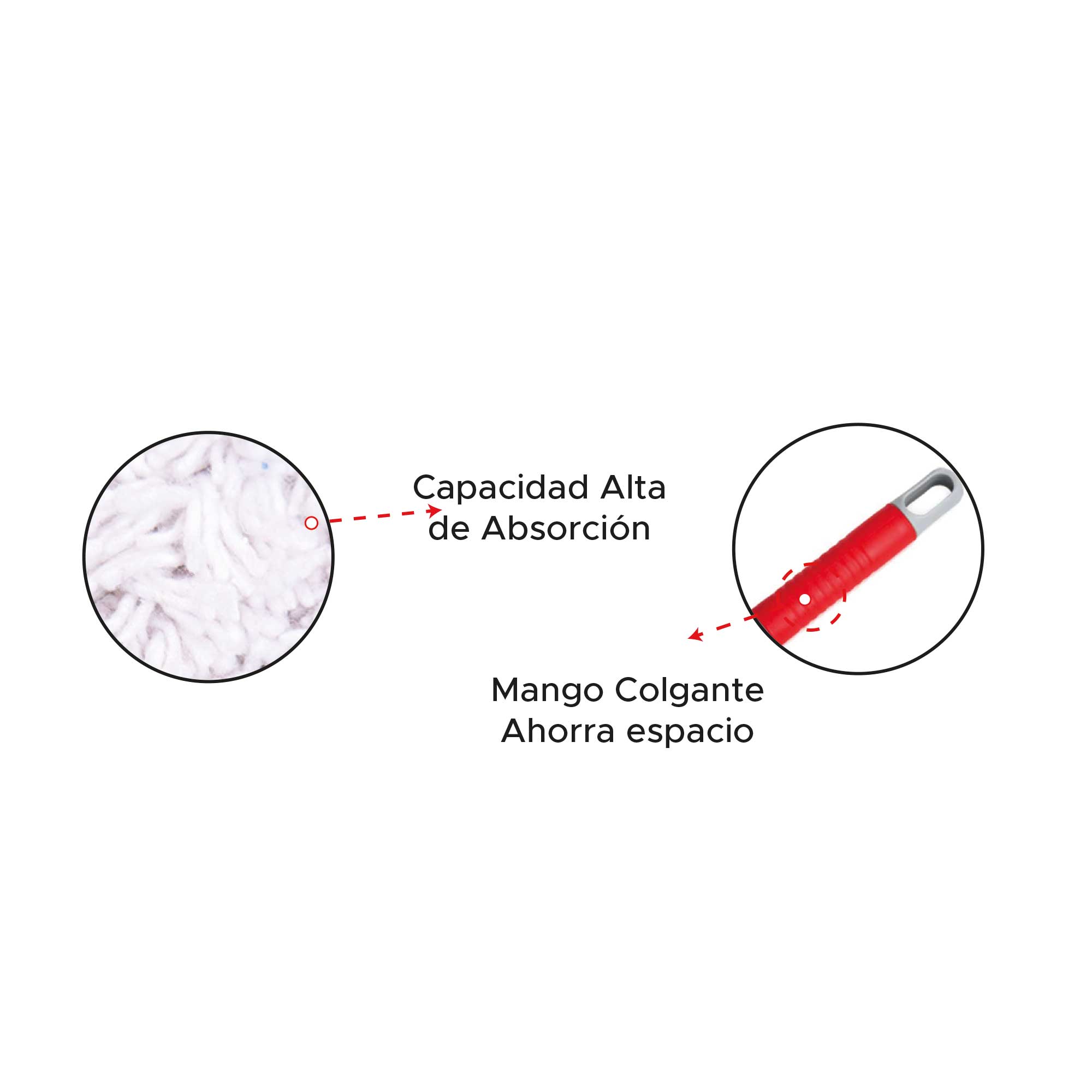 Miniatura 4 de Mopa plana de algodón 60 cm con cabo