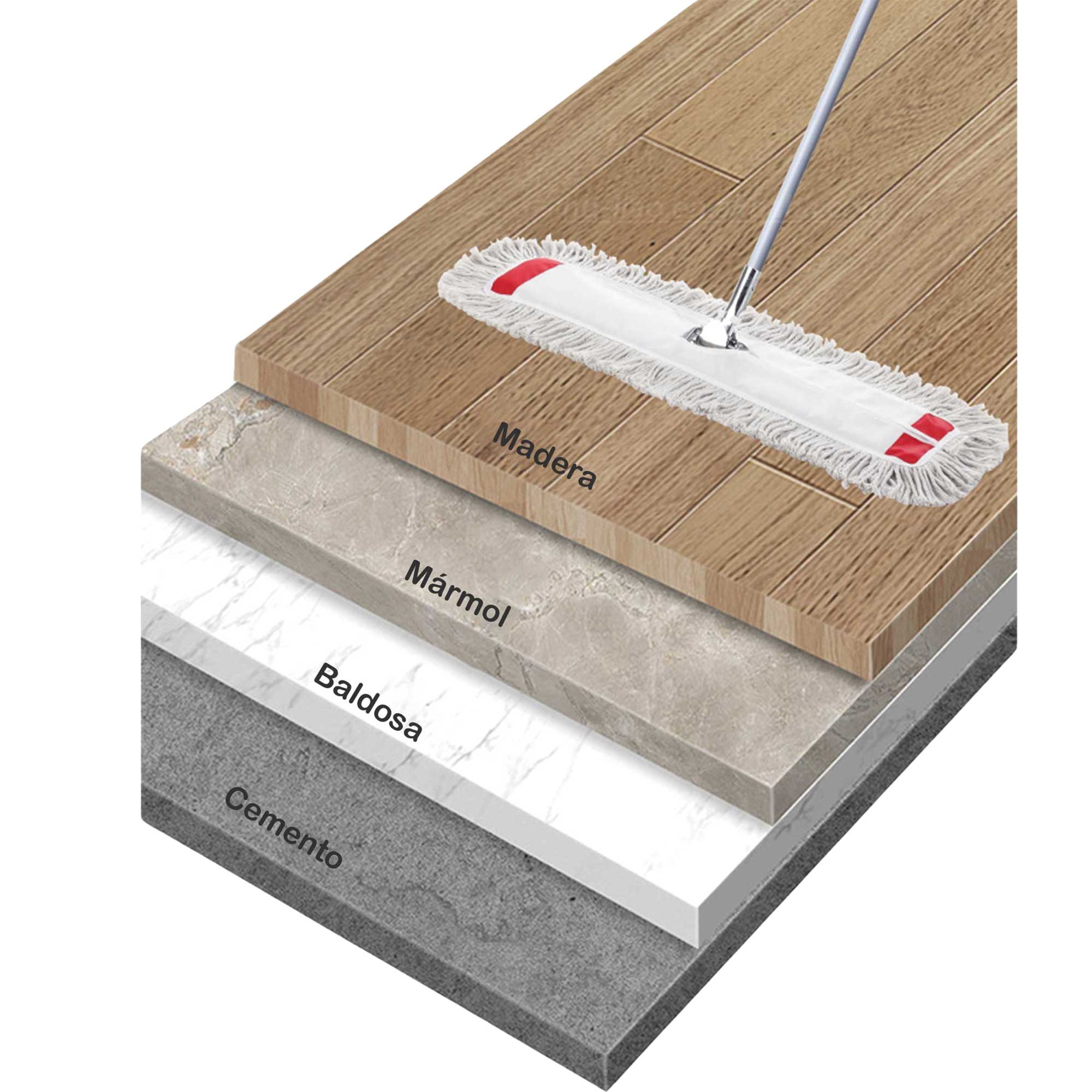 Miniatura 2 de Mopa plana de algodón 60 cm con cabo