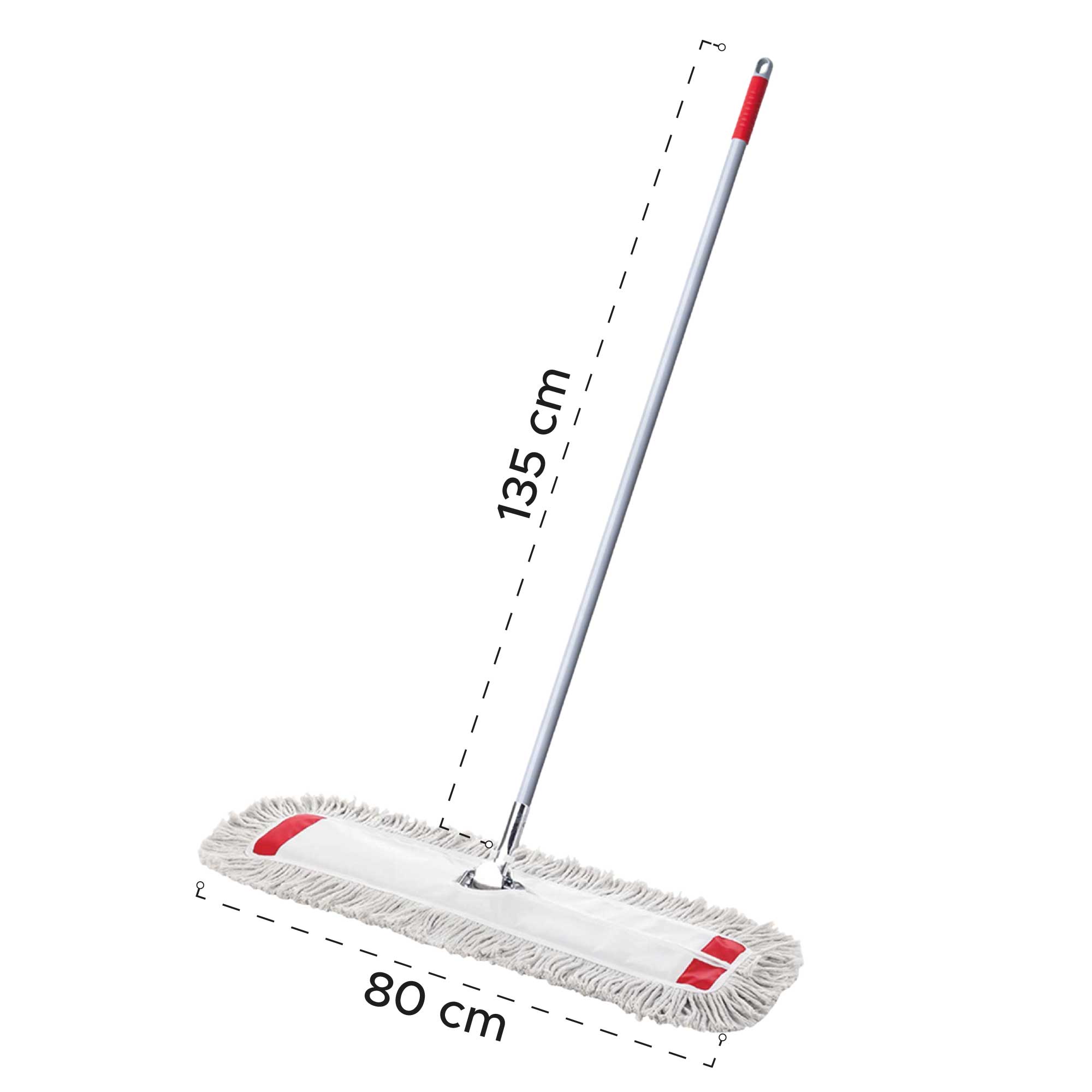 Mopa plana de algodón 80 cm con cabo
