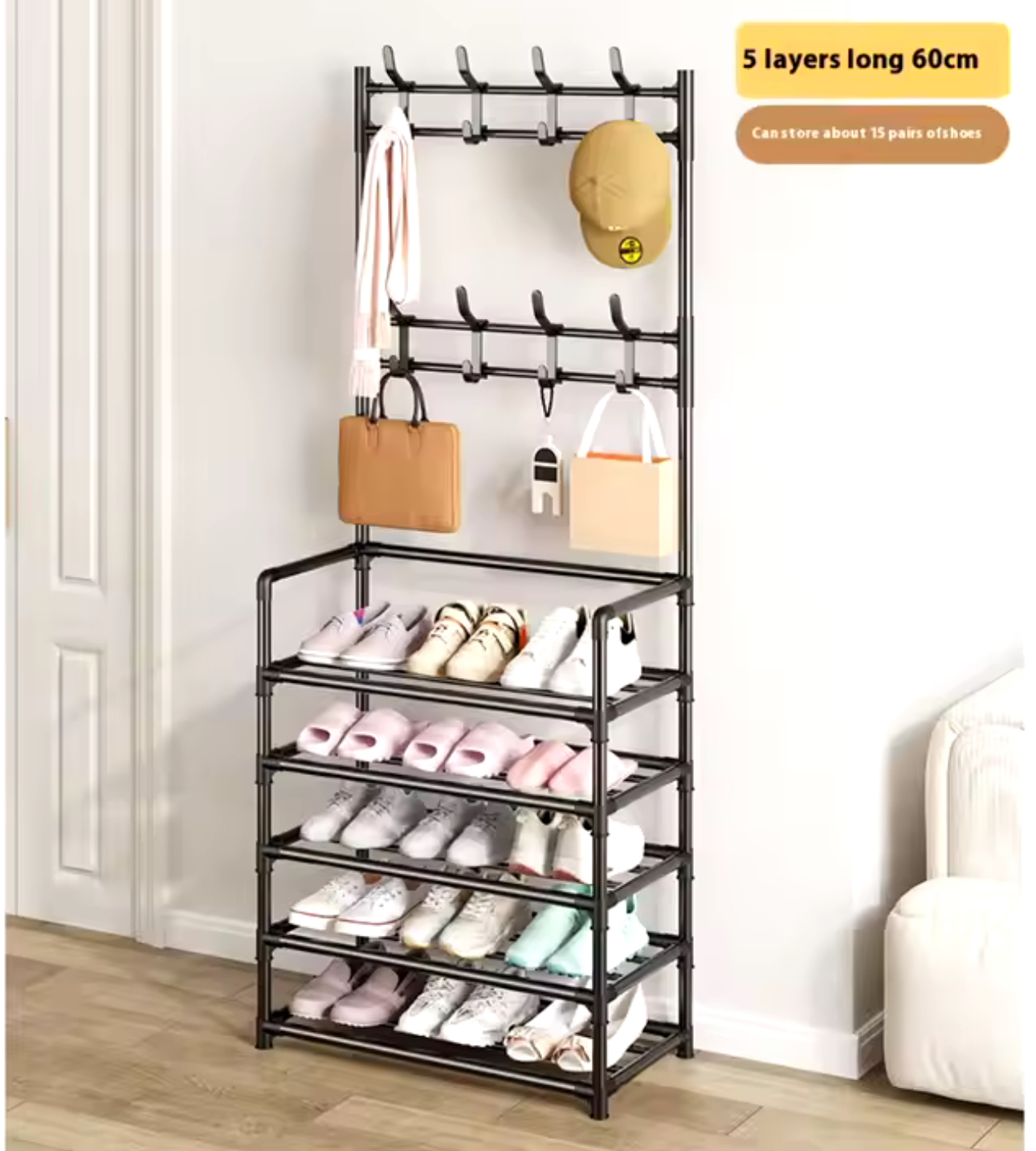Miniatura 6 de ORGANIZADOR ZAPATERO PERCHERO 5 NIVELES