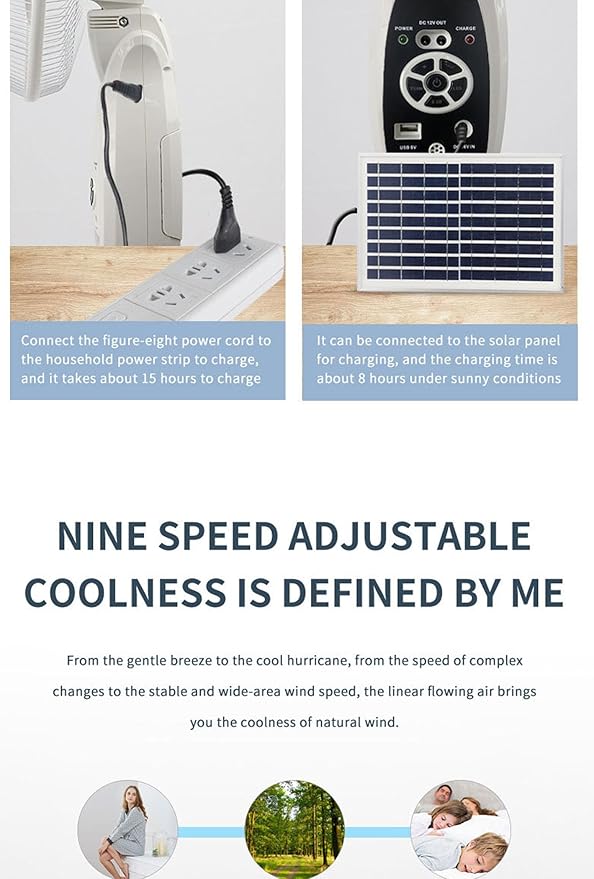 Miniatura 2 de Ventilador Recargable Con Panel Solar