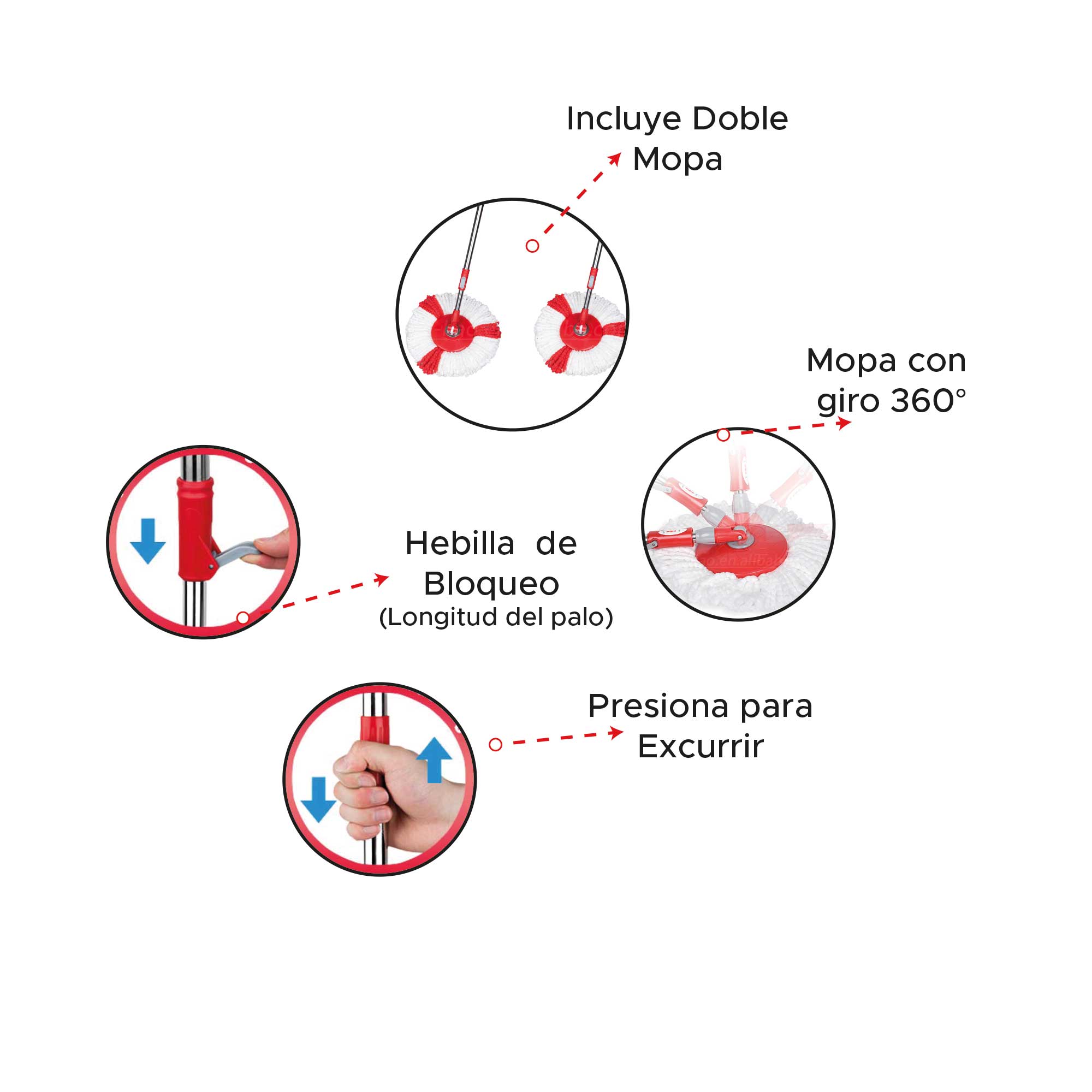 Miniatura 2 de Balde tornado con trapero 6 litros
