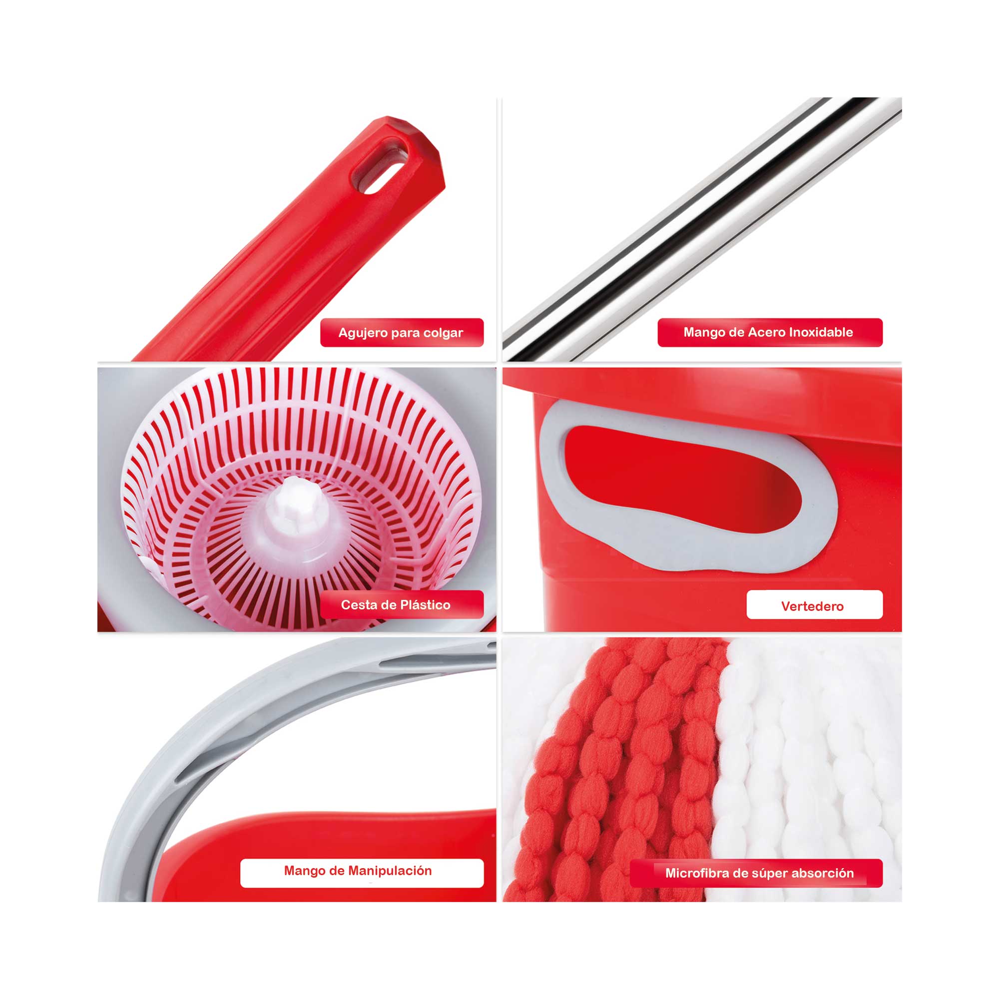 Miniatura 3 de Balde tornado con trapero 6 litros