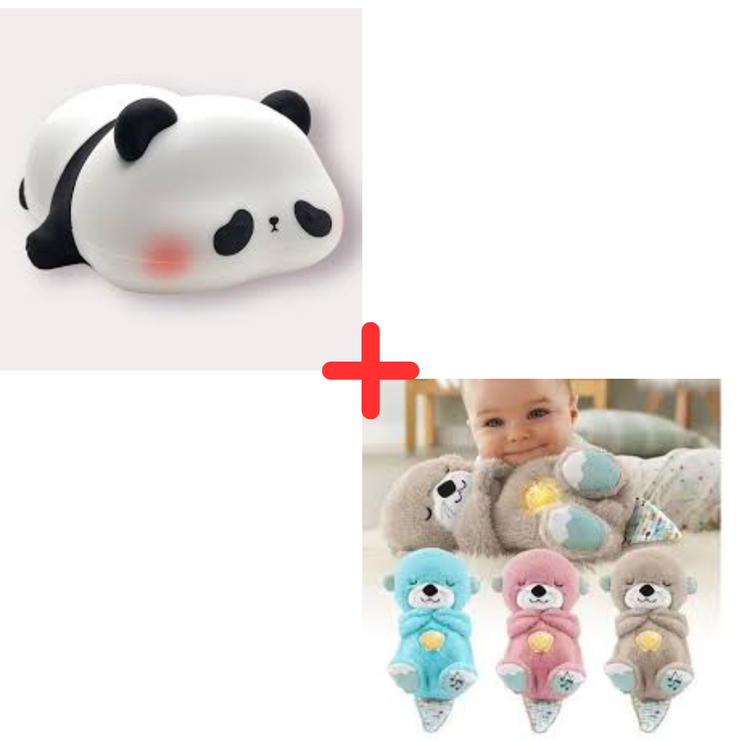 PELUCHE NUTRIA + LAMPARA OSO PANDA