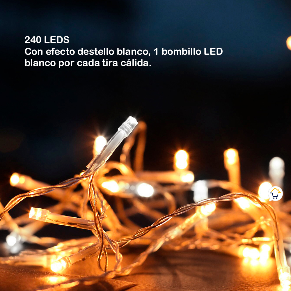 Miniatura 3 de Cortina Led Destellos 6x1 Calido 1330b