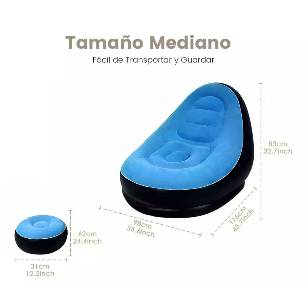 Miniatura 3 de Sofa Azul  Inflable PosaPies+ Inflador