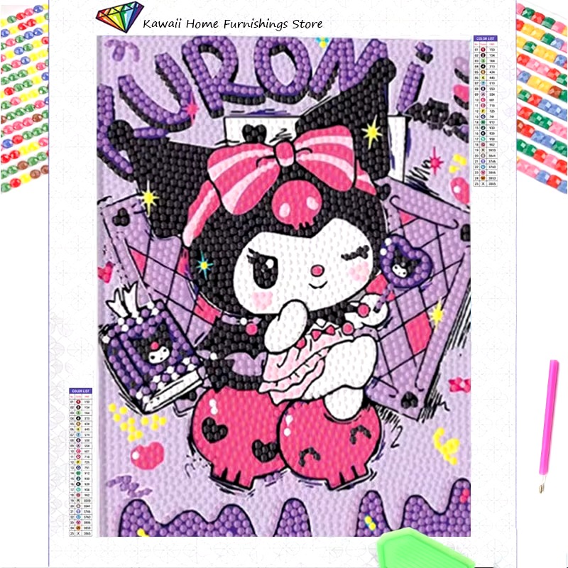 Stitch Sanrio Kuromi-pintura de diamante