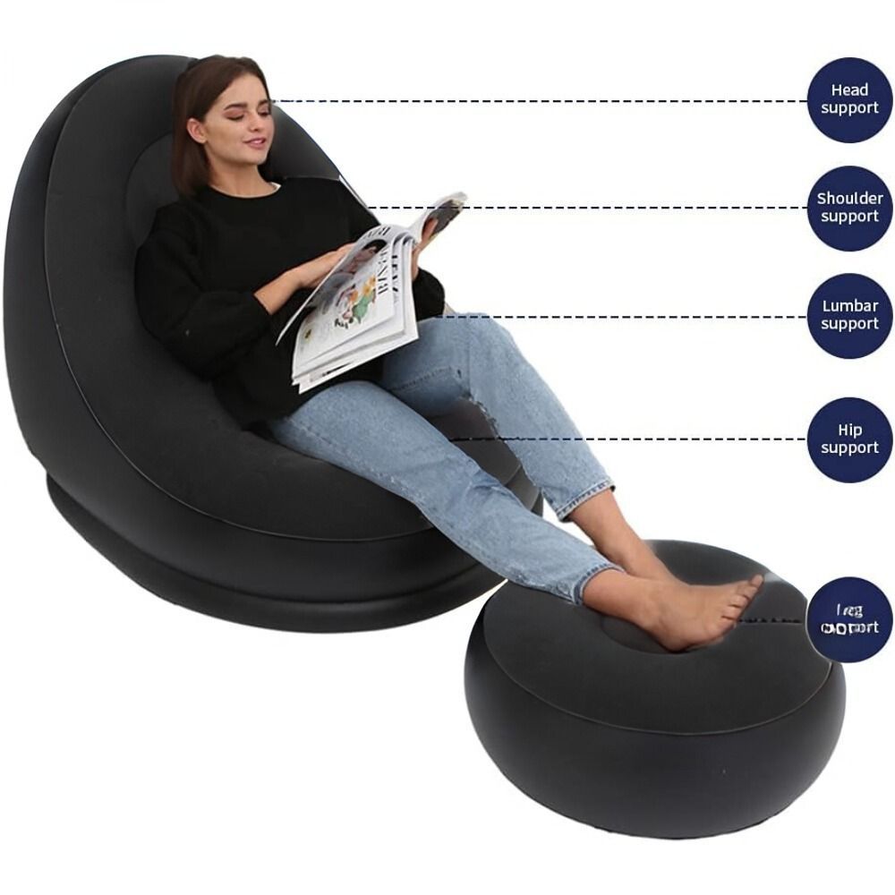Miniatura 3 de Sofa Negro Inflable  PosaPies + Inflador