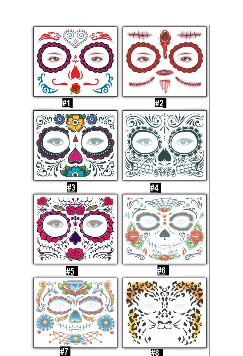 DISFRAZ CATRINA HALLOWEEN TATUAJE TEMPOR Diseño